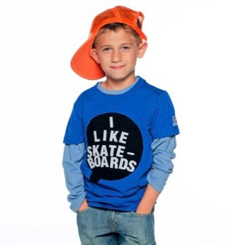 Kids Cobalt Shout Out! Customizable Message Shirt